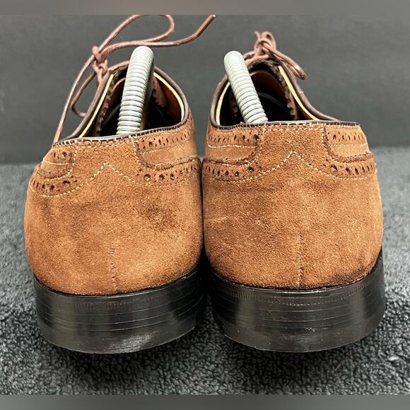 Rare Vintage 1990’S| Alden 9.5 AC Brown Long Wingtip Blucher Derby Dress Shoes - Picture 7 of 12